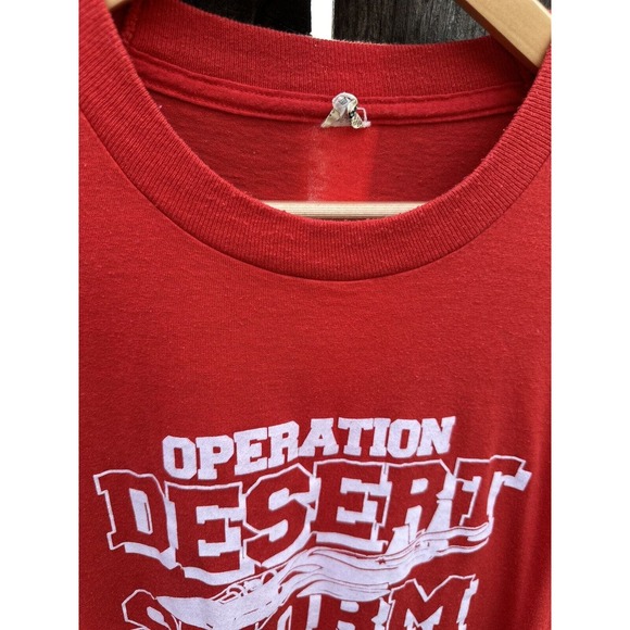 Vintage 90s Operation Desert Storm No Where To Hide T-shirt Single Stitch XL - Picture 5 of 6